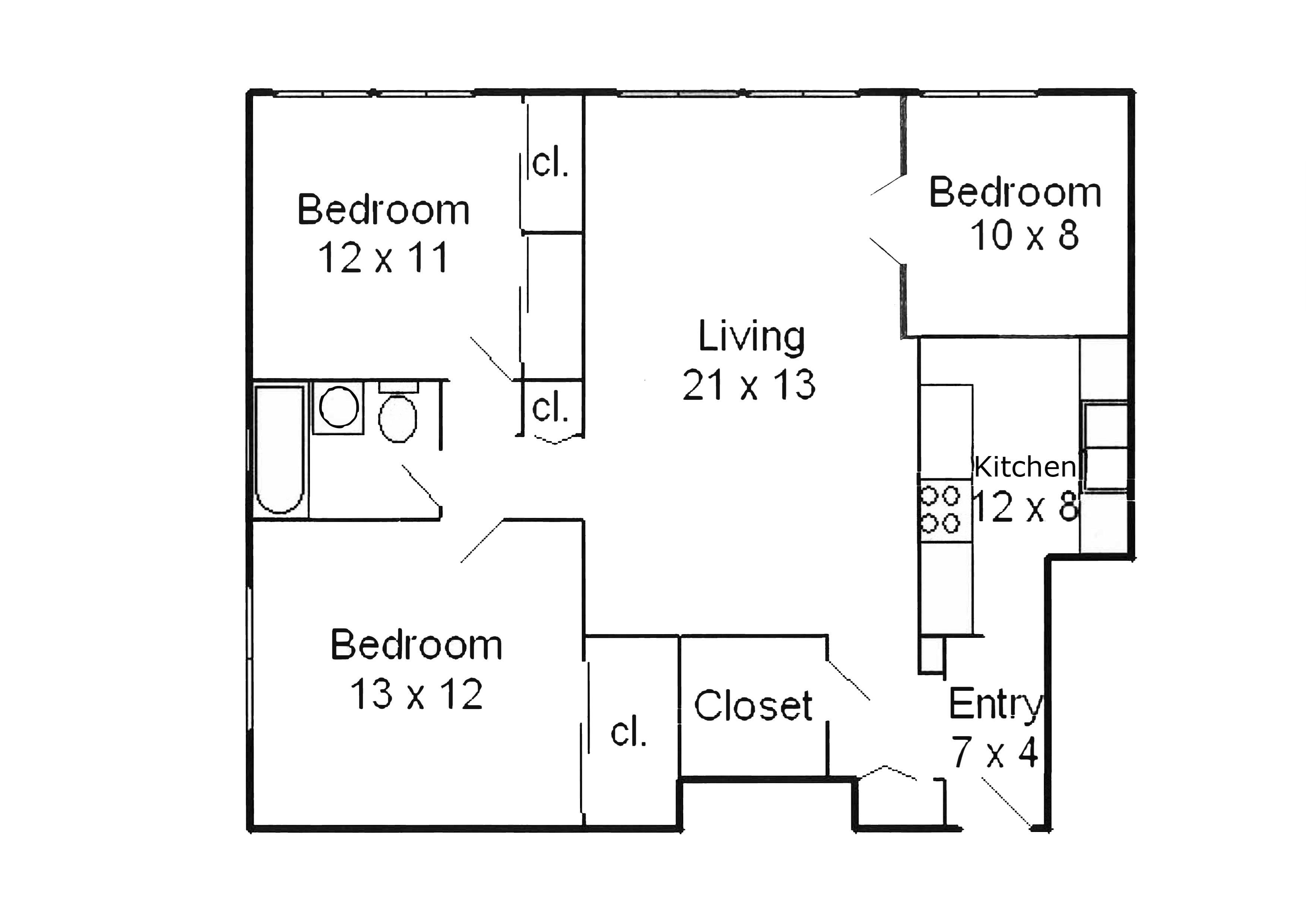 3 Bedroom 3 Bedroom Floor Plan